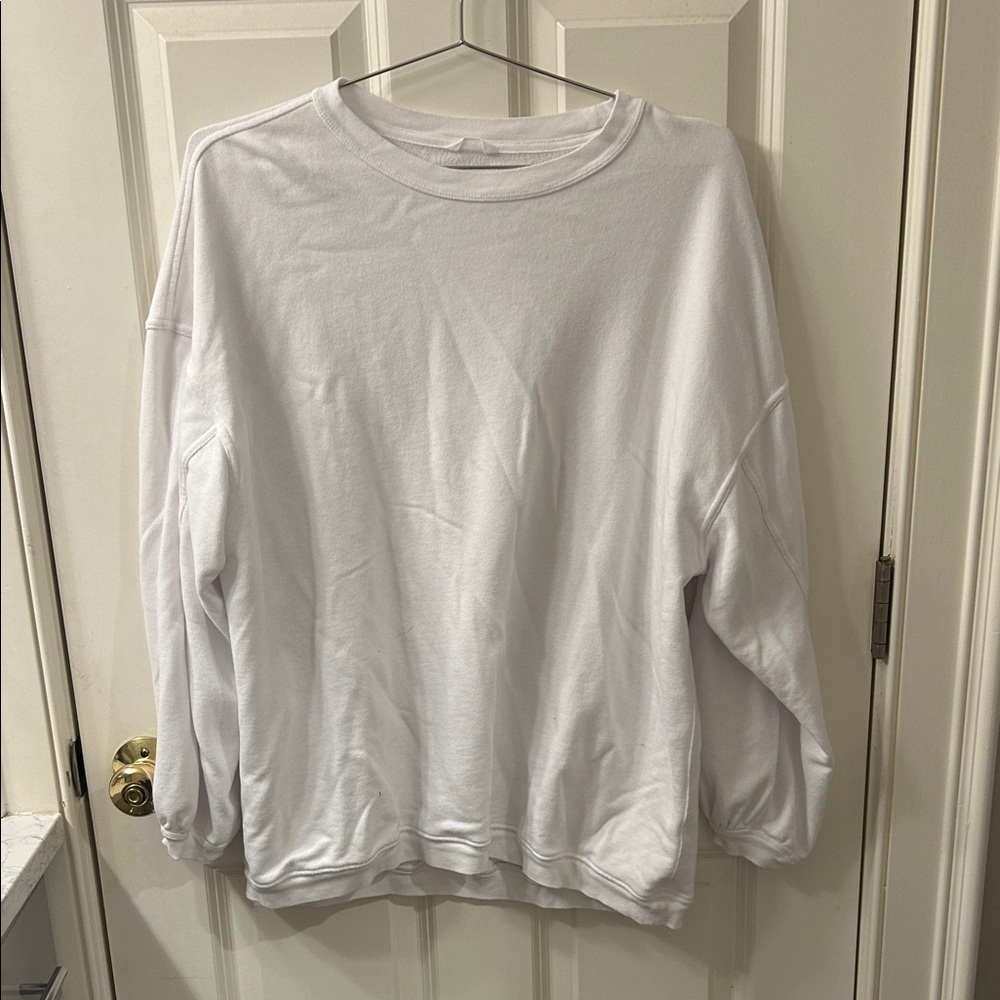 aerie White Crewneck Sweatshirt